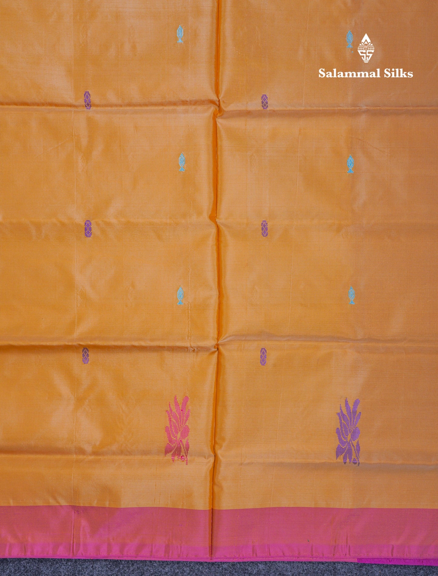 Sandal Thread work Buttas Banana Pinth Saree (Vaazhainaar Pattu) With Contrast Magenta Pink Blouse