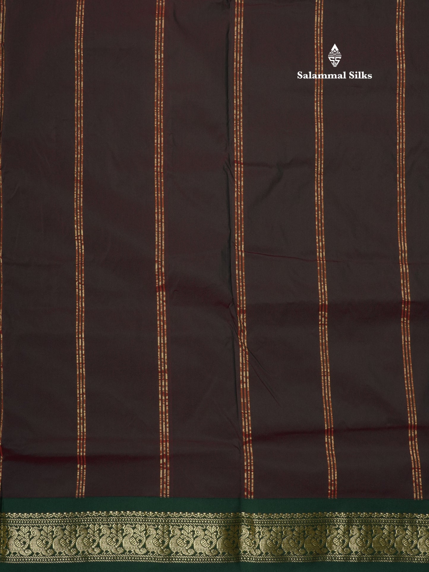 9.5 Yards Semi Silk Saree Pink with Contrast Bottle Green Border