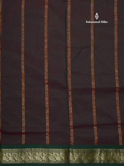 9.5 Yards Semi Silk Saree Pink with Contrast Bottle Green Border