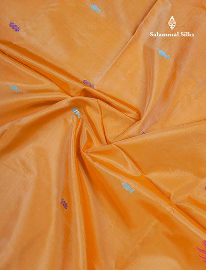 Sandal Thread work Buttas Banana Pinth Saree (Vaazhainaar Pattu) With Contrast Magenta Pink Blouse