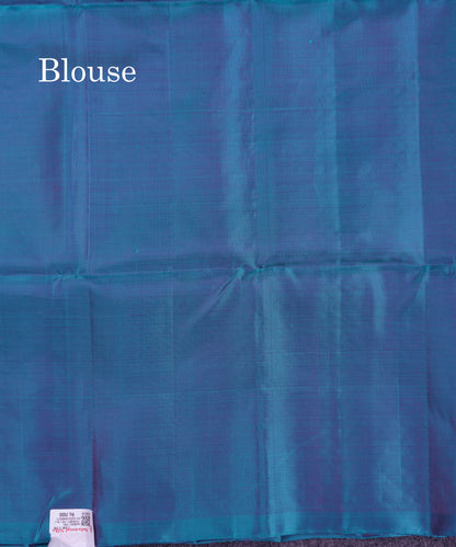 Beautiful Green PureMix Kanjivaram Soft Silk Saree With Contrast Dual Tone Peacock Blue Fancy Border