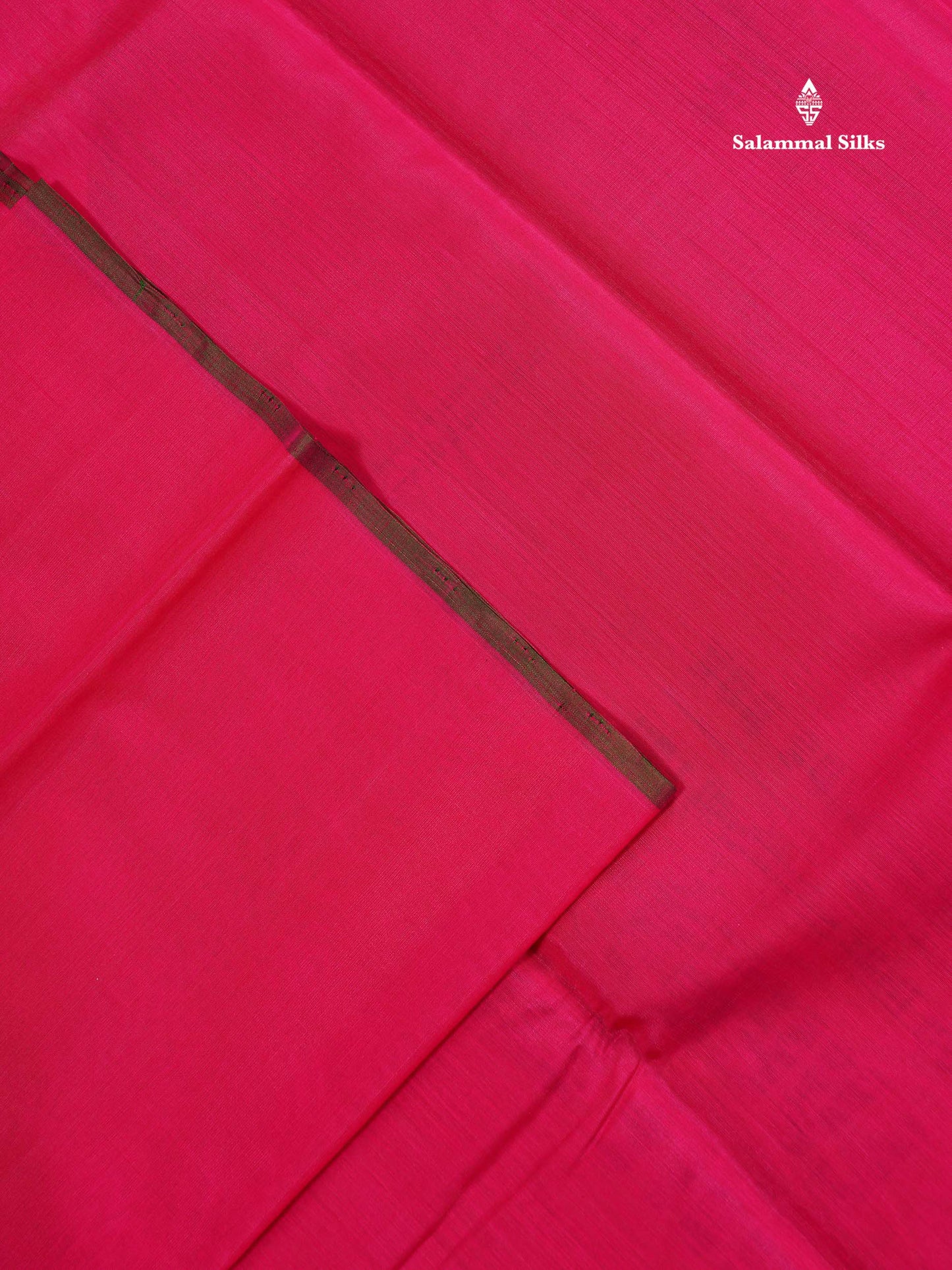 SICO Cotton Saree - Pink Colour Plain Body With Dual Tone Brown One Side Fancy Border