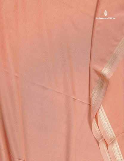 Semi Mysore Silk Saree - Pink Colour Body Plain With Small Border