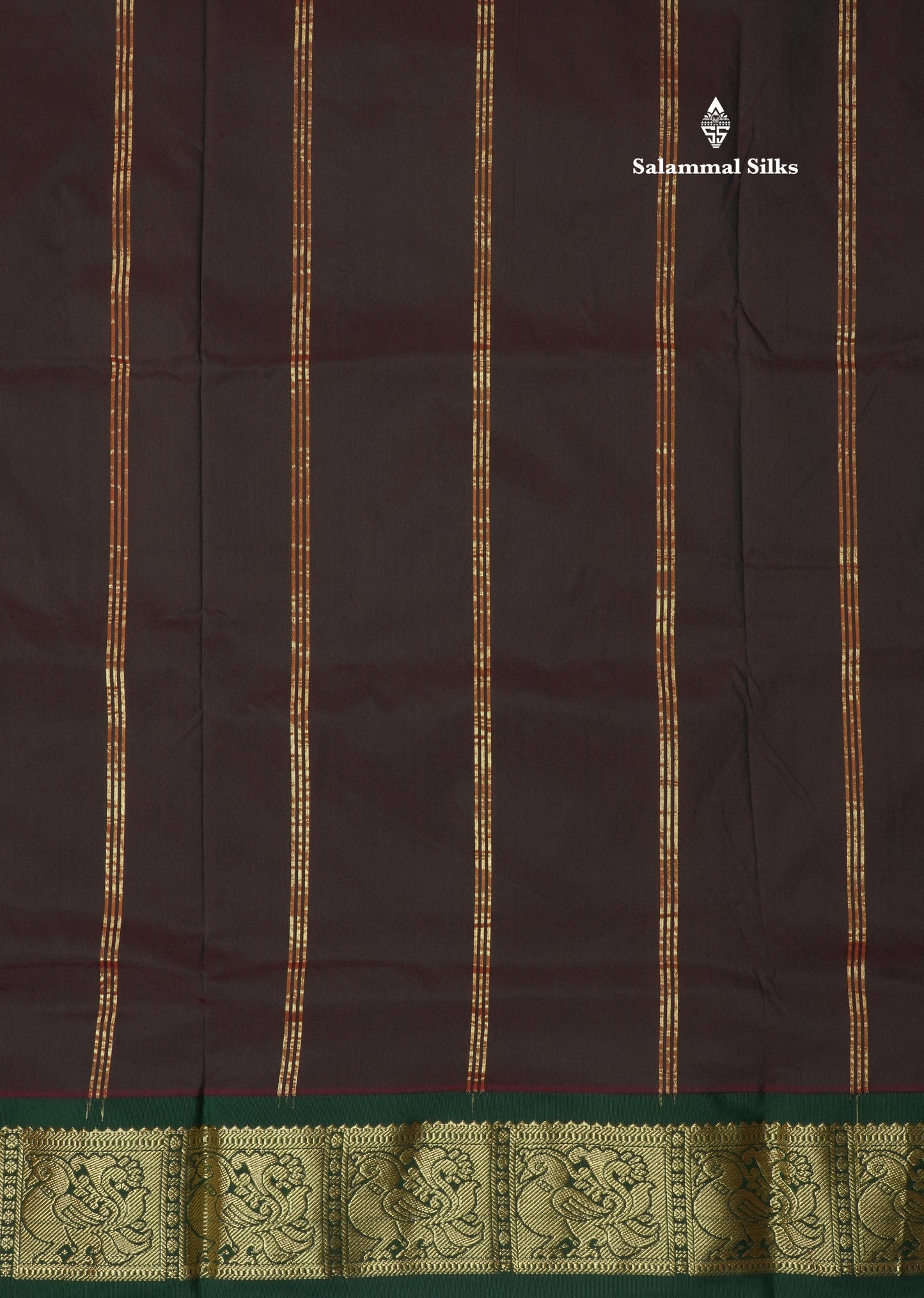 9.5 Yards Semi Silk Saree Mango Yellow with Contrast Bottle Green Traditional Border