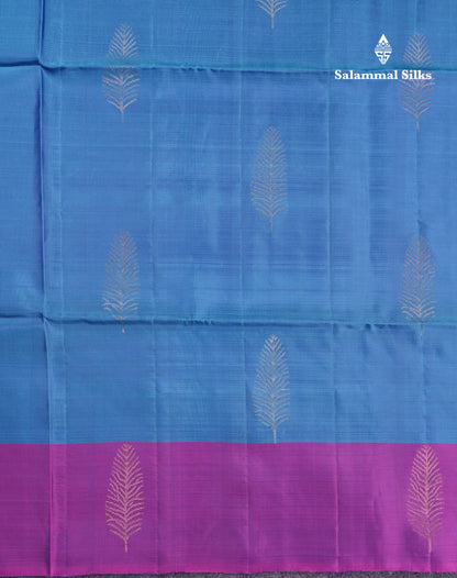 Beautiful Light Violet PureMix Kanjivaram Soft Silk Saree With Contrast Dark Purple Fancy Border