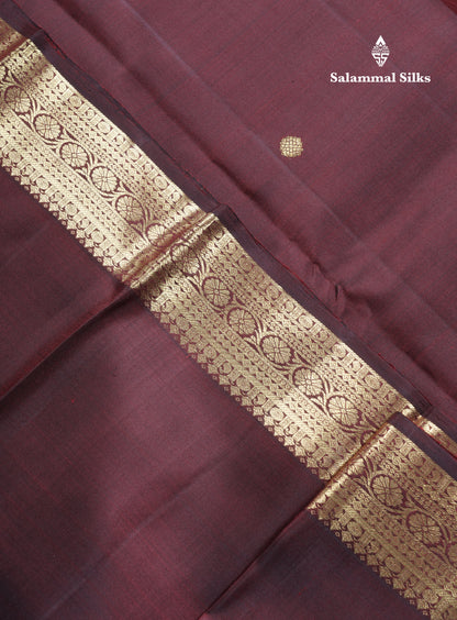 Maroon Beautiful Small Buttas Pure Kanjivaram Silk Saree With Self Border