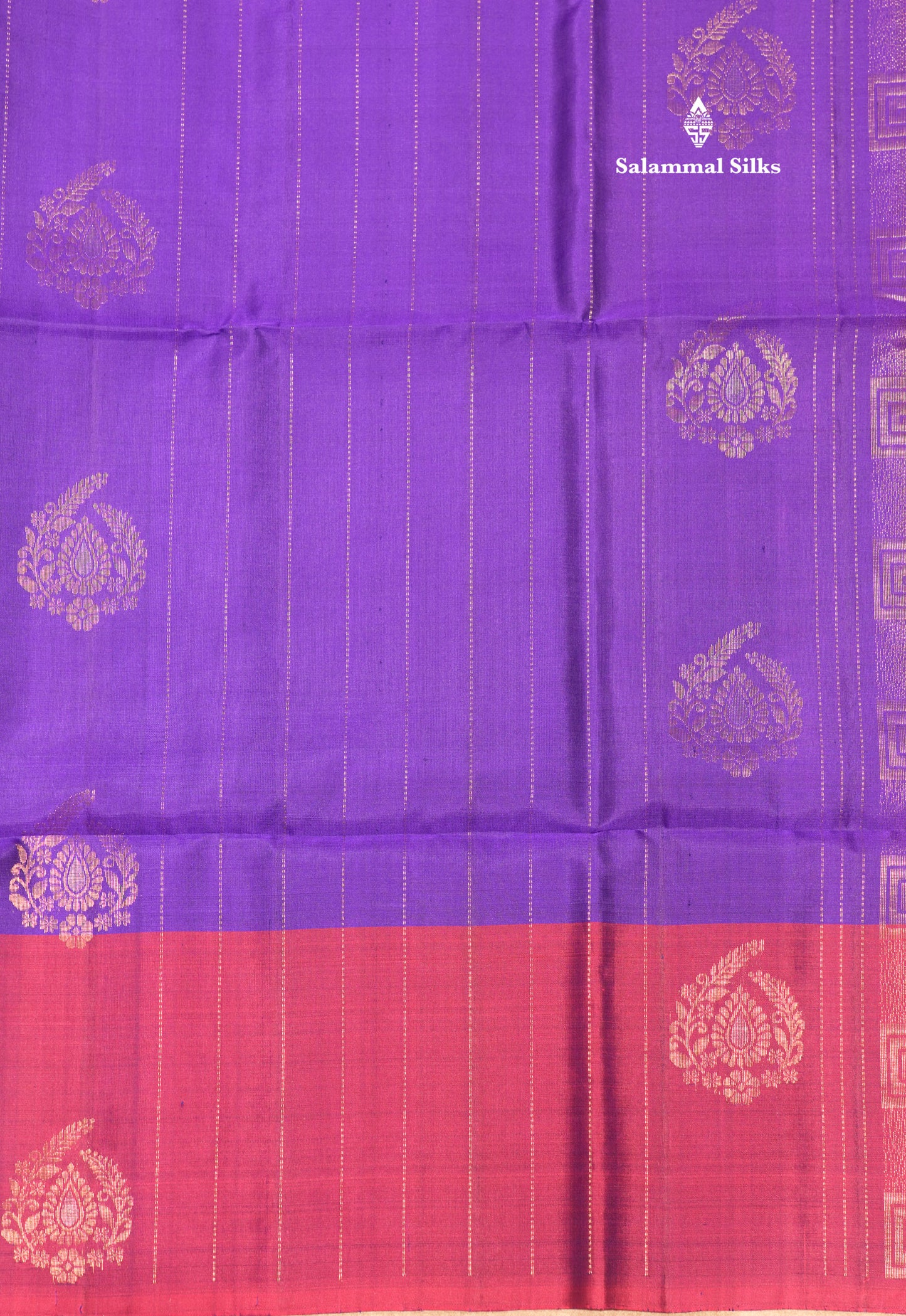 Violet Colour Pure Kanjivaram Soft Silk Saree With Magenta Border