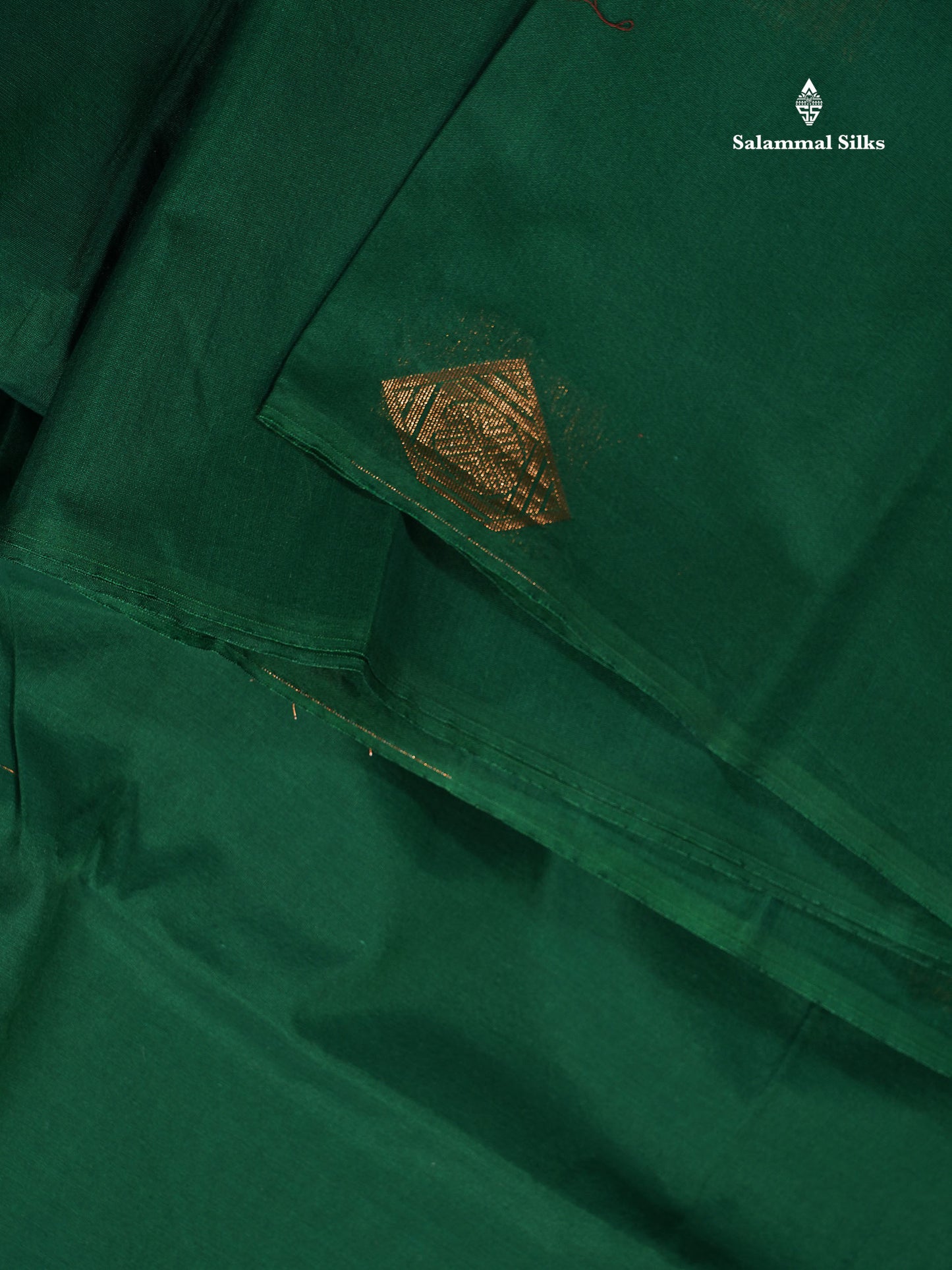 SICO Cotton Saree - Bottle Green Colour Body Copper Zari Butta With Maroon Blouse