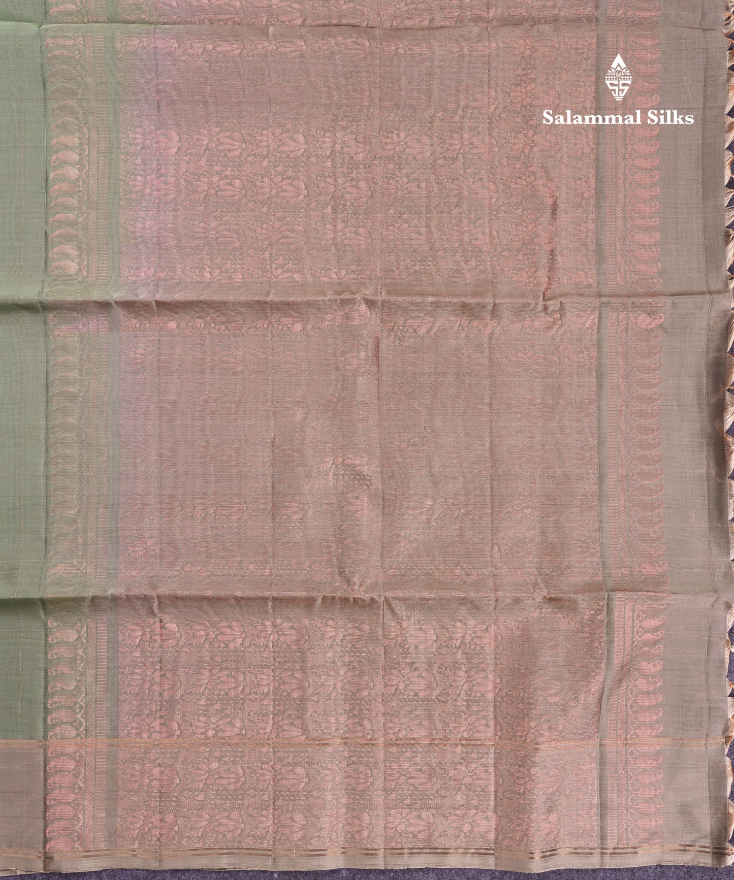Beautiful Light Pista Green Pure Mix Kanjivaram Soft Silk Saree With Contrast Light Brown Fancy Border
