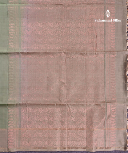 Beautiful Light Pista Green Pure Mix Kanjivaram Soft Silk Saree With Contrast Light Brown Fancy Border