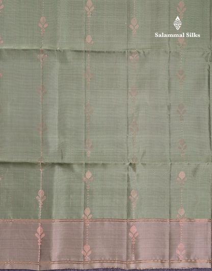 Beautiful Light Pista Green Pure Mix Kanjivaram Soft Silk Saree With Contrast Light Brown Fancy Border