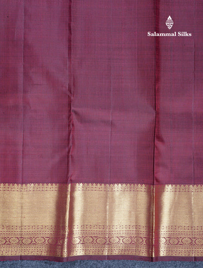Maroon Beautiful Small Buttas Pure Kanjivaram Silk Saree With Self Border