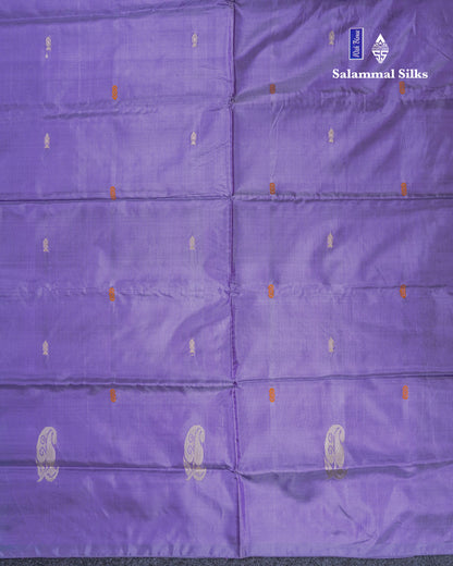 Ice Blue Thread work Buttas Banana Pinth Saree (Vaazhainaar Pattu) With Contrast Lavender Blouse