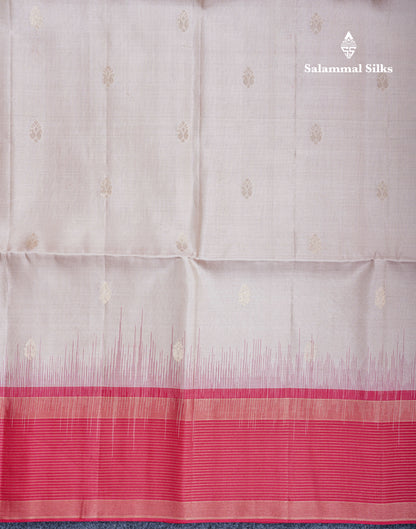 Beautiful Sandal Pure Kanjivaram Soft Silk Saree With Maroon Border