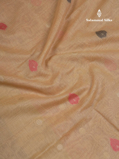 Beautiful Sapphire Green Menakari Work Butta Muga Cotton Saree With Contrast Navy Blue Blouse