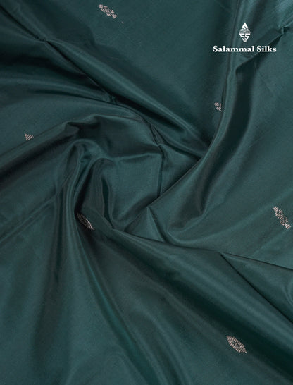 Bottle Green Thread work Buttas Banana Pinth Saree (Vaazhainaar Pattu) With Contrast Baby Pink Blouse