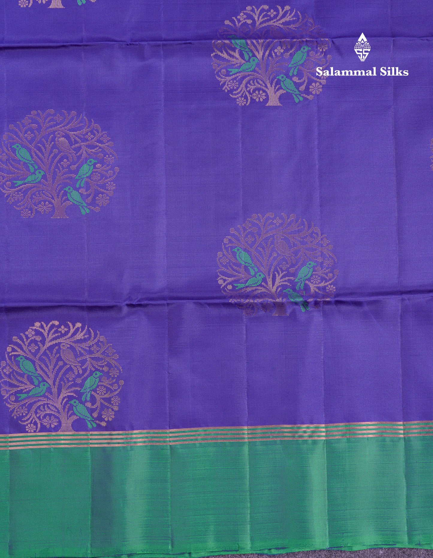 Beautiful Navy Blue Pure Mix Kanjivaram Soft Silk Saree With Contrast Dual Tone Peacock Green Fancy Border