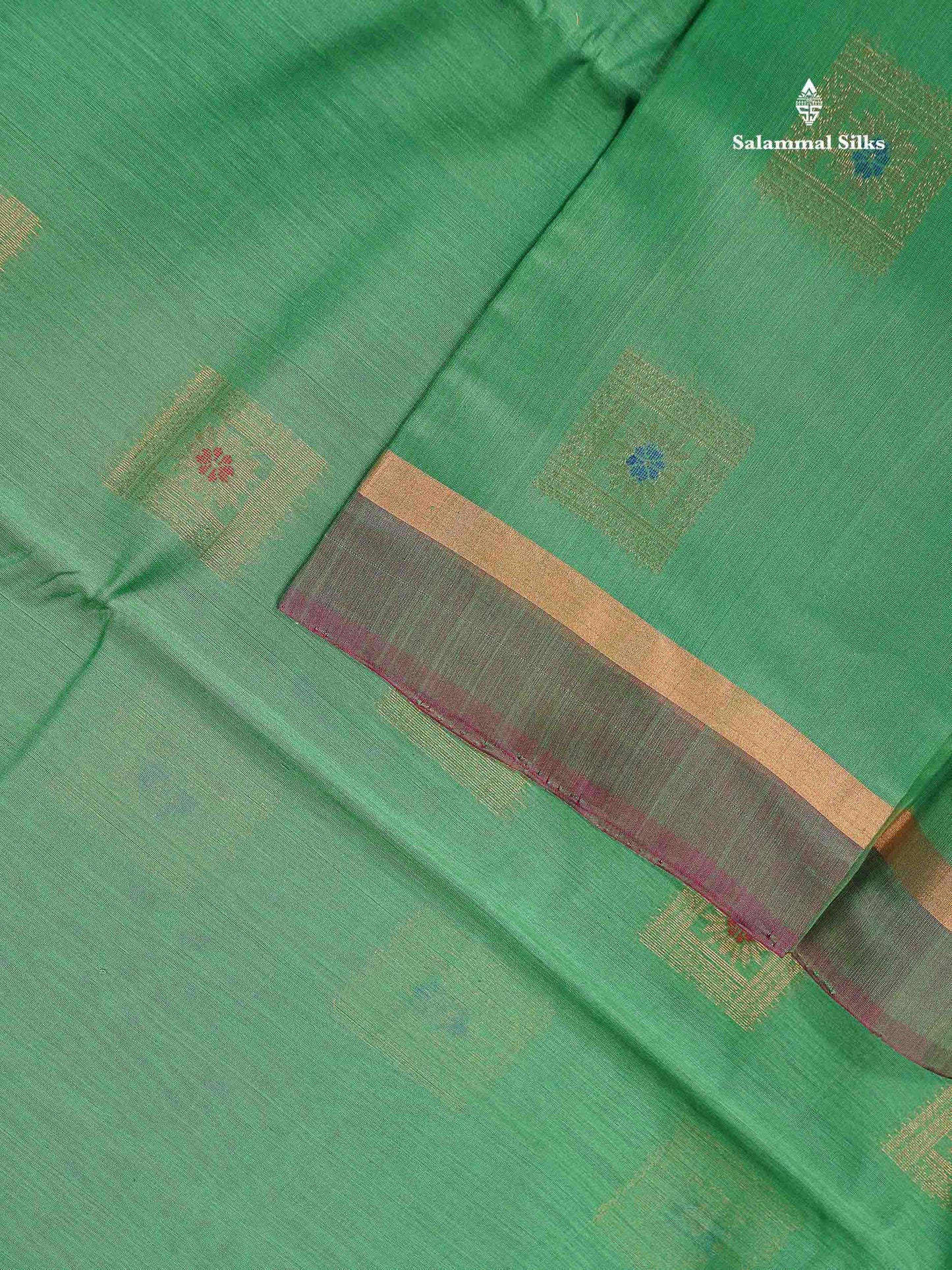 SICO Cotton Saree - Light Green Colour Body Menakari Work With Dark Magenta Blouse