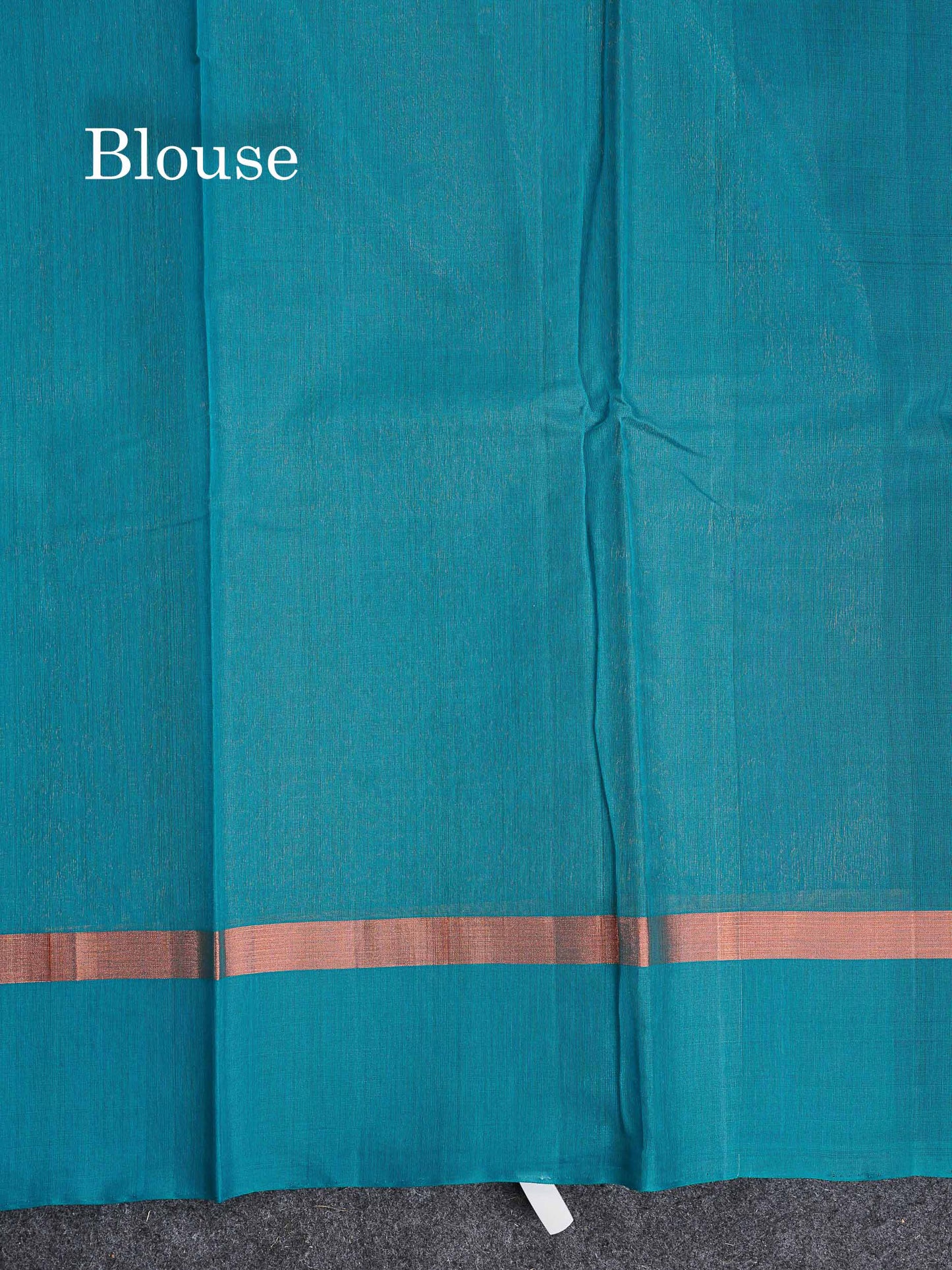 SICO Cotton Saree - Dark Maroon Colour Body With Copper Zari Butta & Peacock Blue Blouse