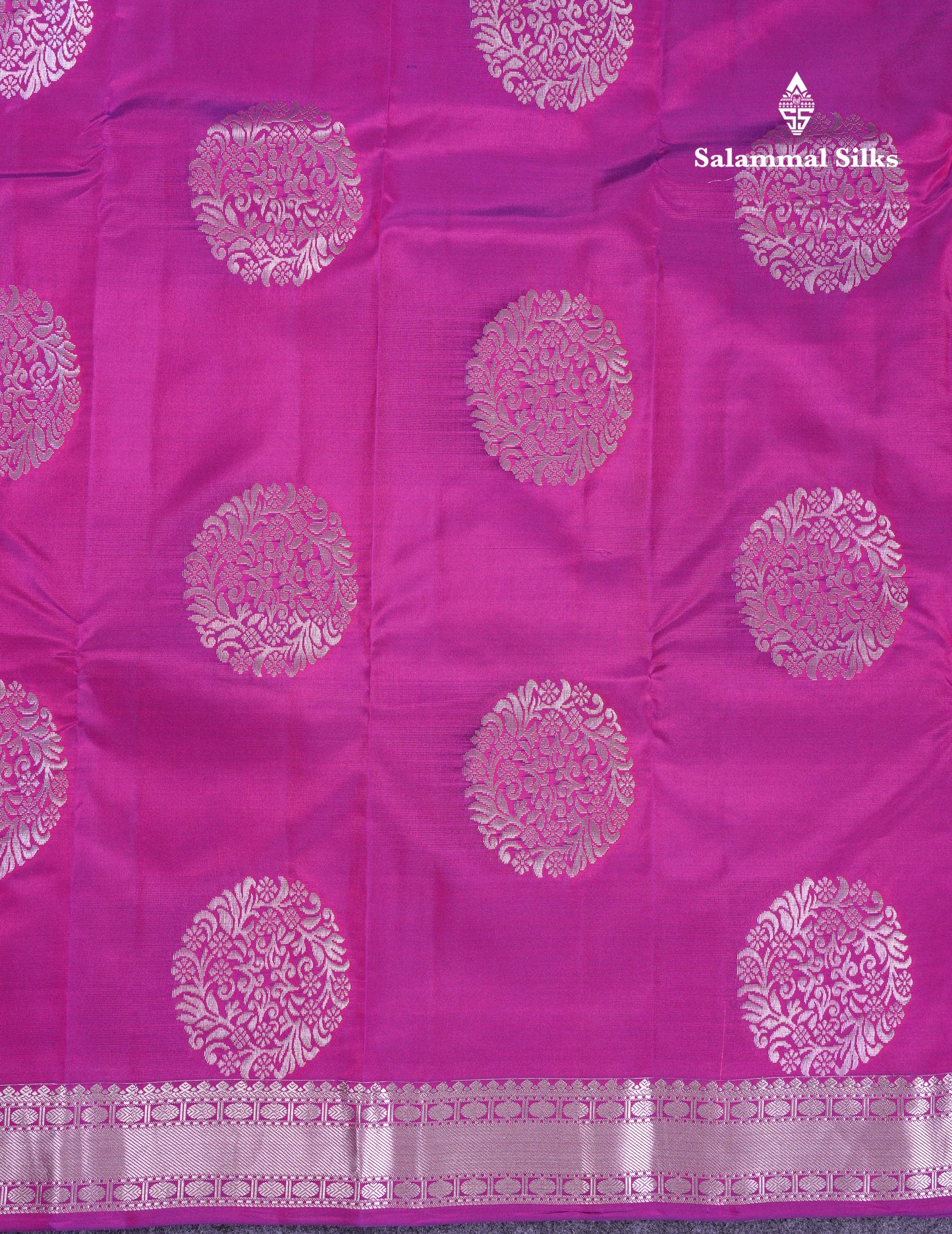 Beautiful Magenta Puremix Silk Saree With Traditional Medium Border