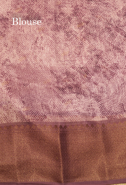 Baby Pink Colour Chanderi Mixed Cotton Saree With Contrast Violet Border