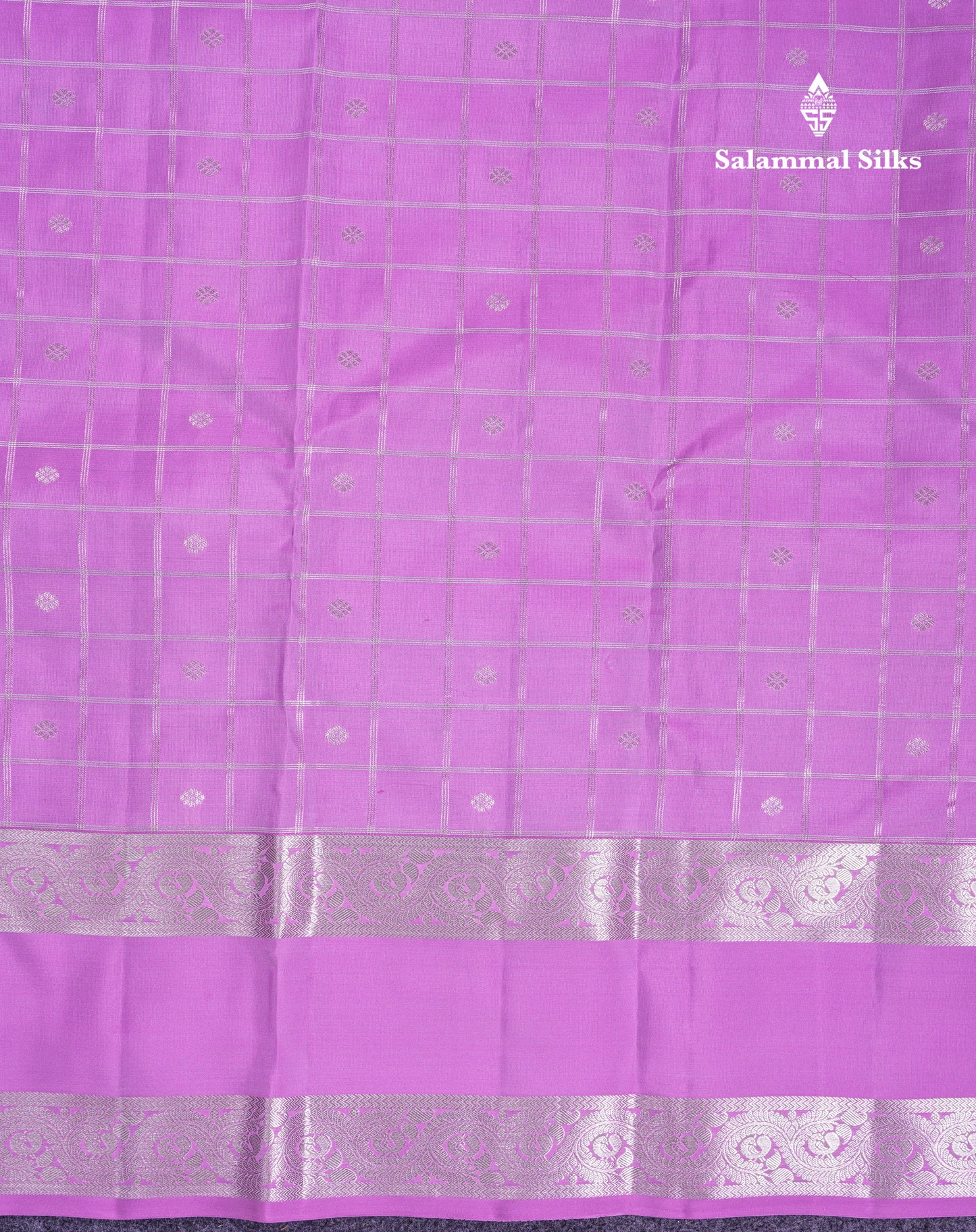 Beautiful Lavender Puremix Silk Saree With Contrast Violet Blouse