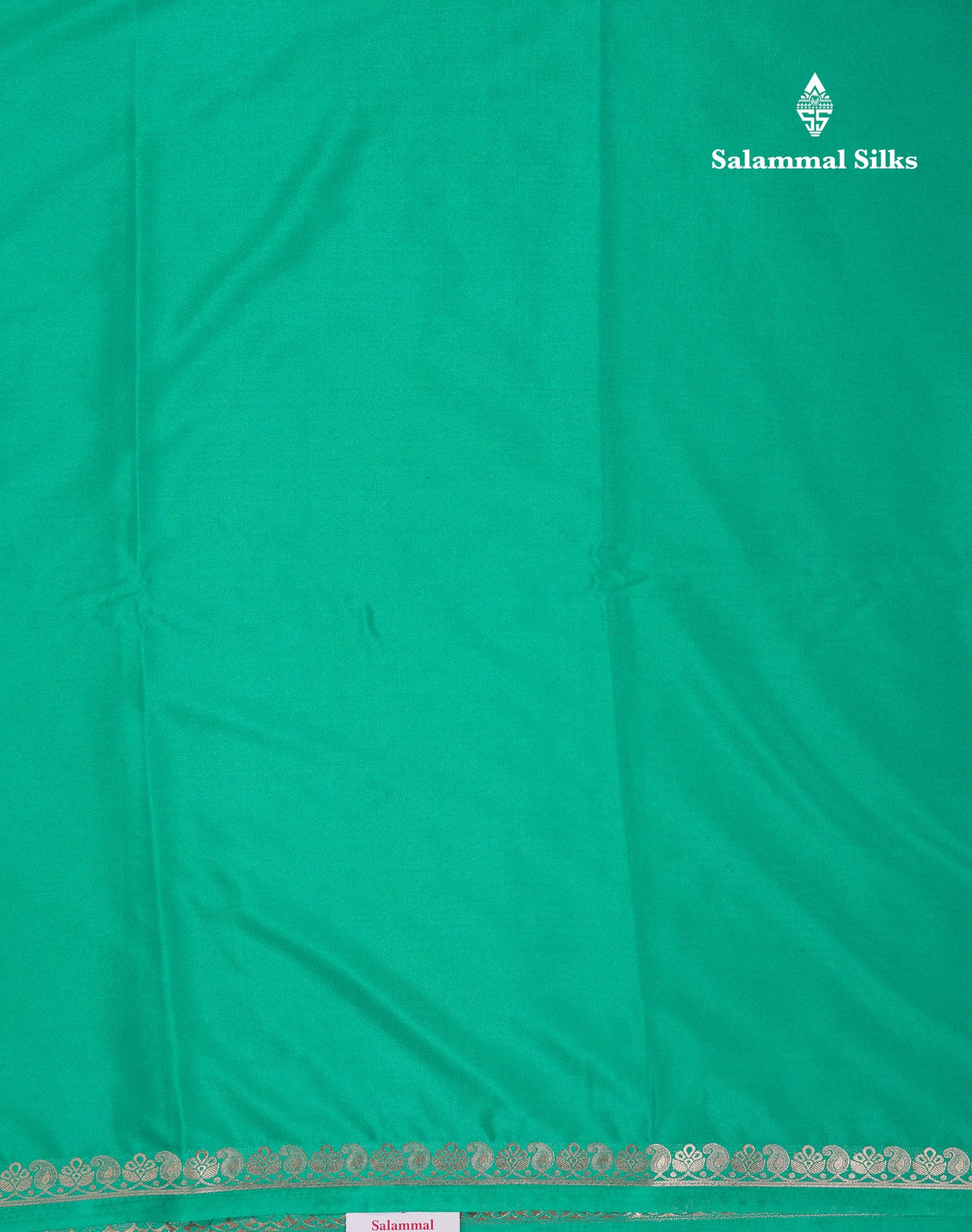 Beautiful Sapphire Green Plain Semi Mysore Silk Saree With Small Traditional Zari Border