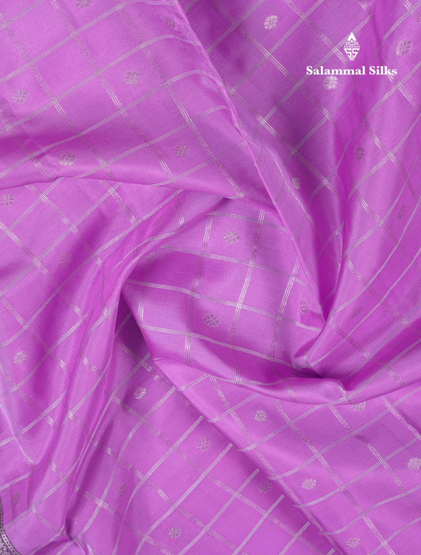 Beautiful Lavender Puremix Silk Saree With Contrast Violet Blouse