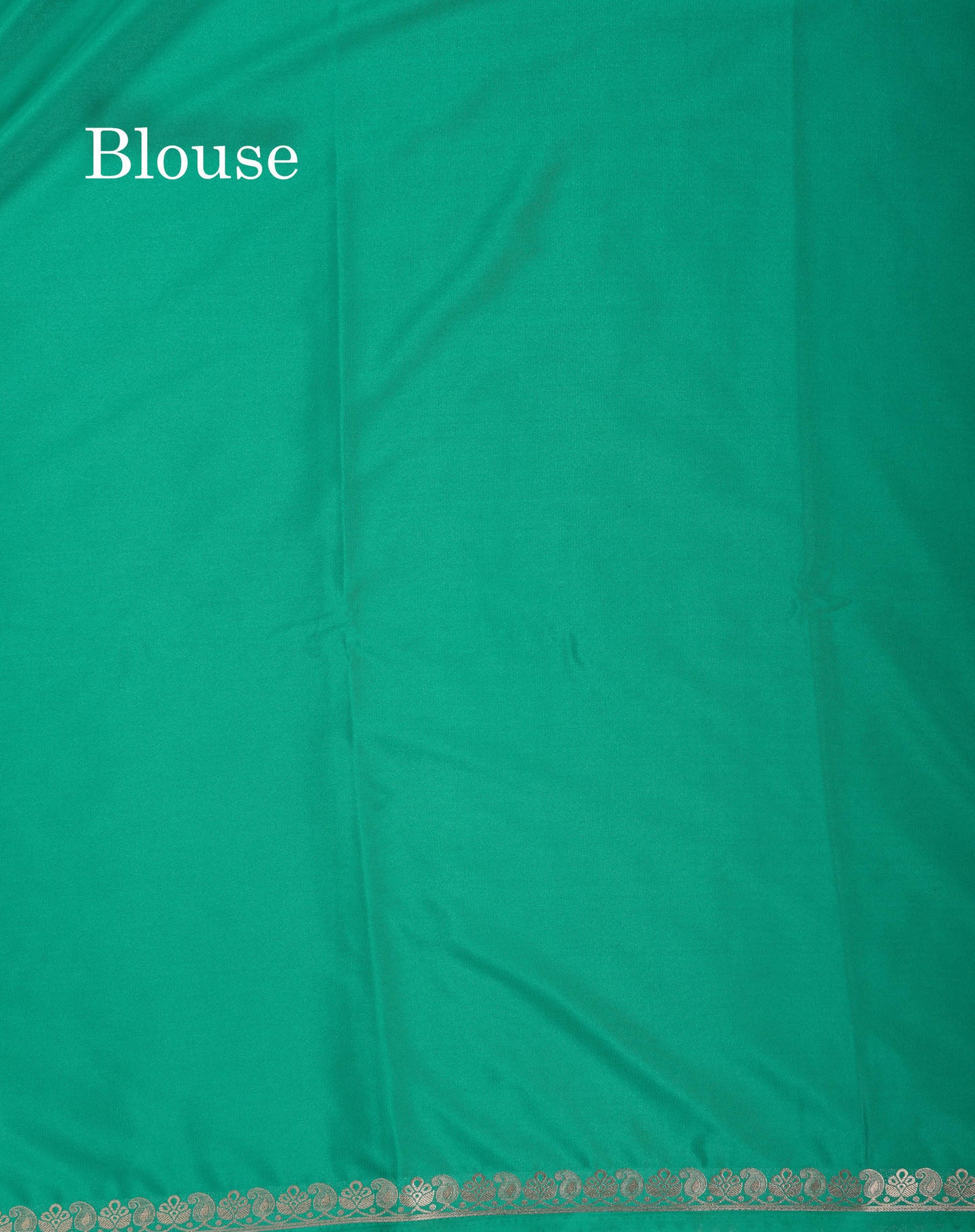 Beautiful Sapphire Green Plain Semi Mysore Silk Saree With Small Traditional Zari Border