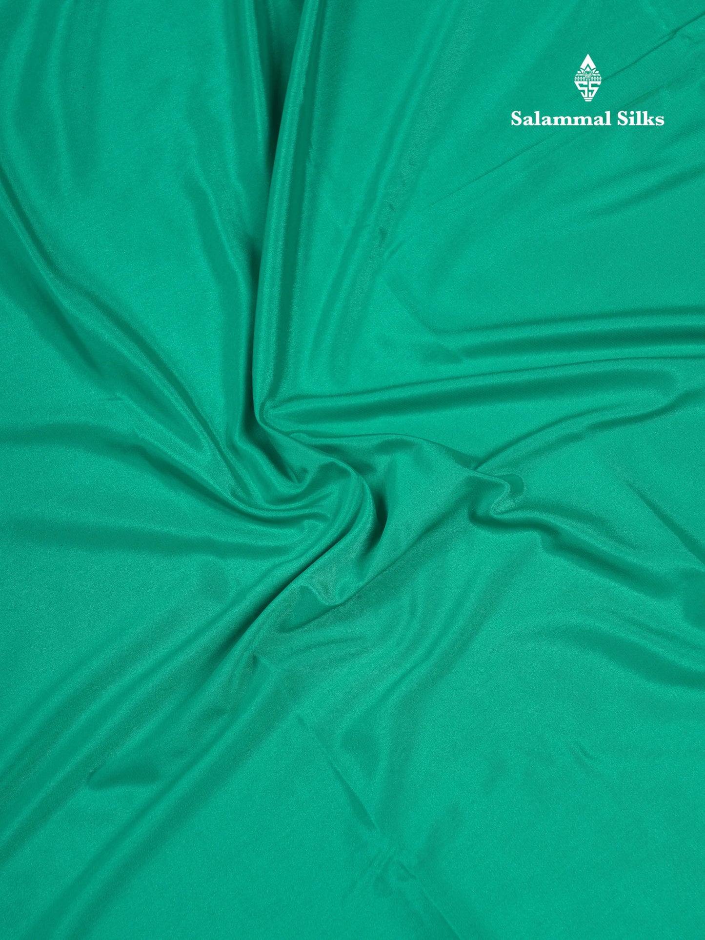 Beautiful Sapphire Green Plain Semi Mysore Silk Saree With Small Traditional Zari Border