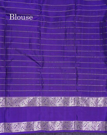 Beautiful Lavender Puremix Silk Saree With Contrast Violet Blouse
