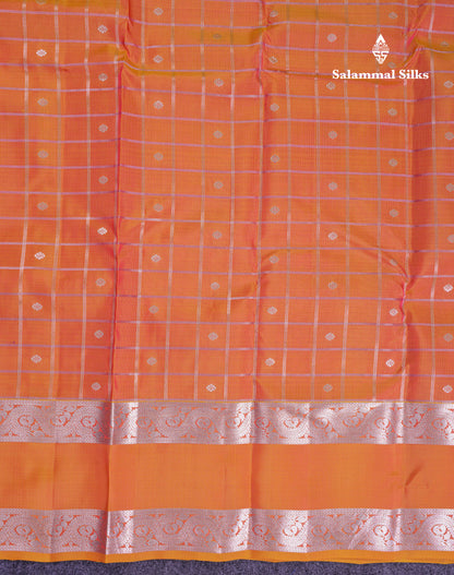 Beautiful Lavender Puremix Silk Saree With Contrast Violet Blouse