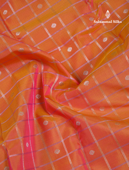 Beautiful Lavender Puremix Silk Saree With Contrast Violet Blouse