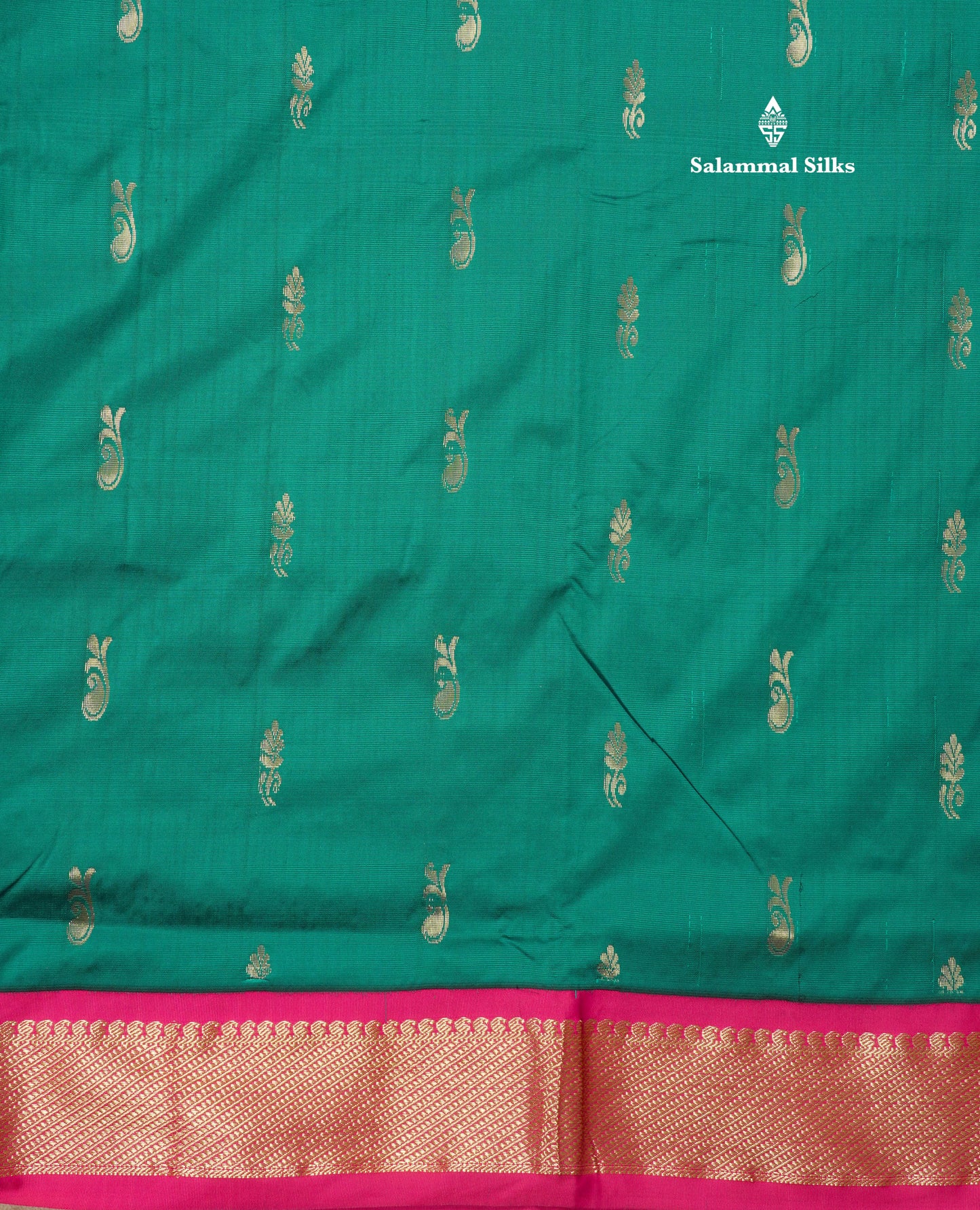 9.5 Yards Semi Silk Saree Chilly Red with Contrast Bottle Green Border
