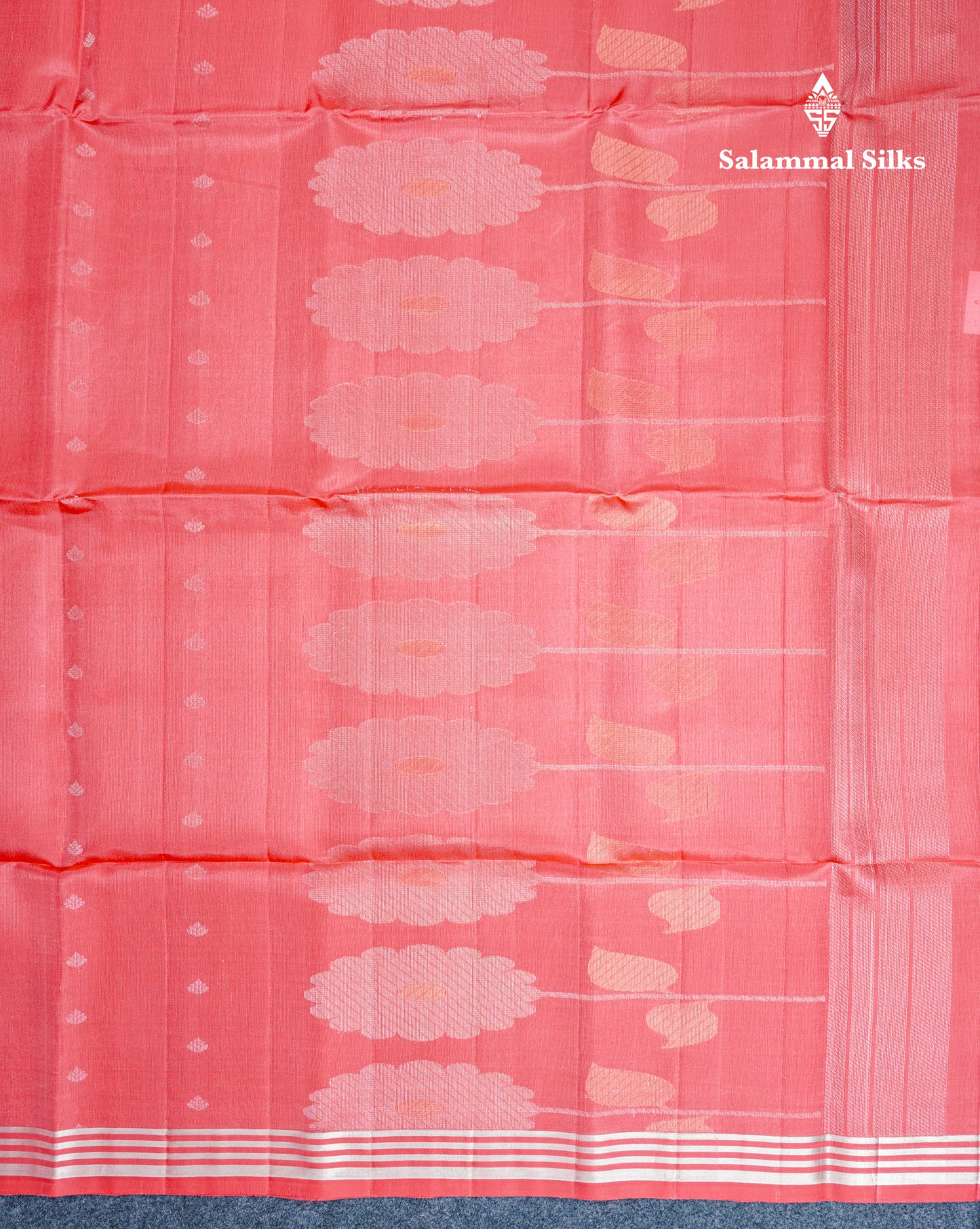 Light Pink Pure Kanjivaram Soft Silk Saree With Silver Zari Border