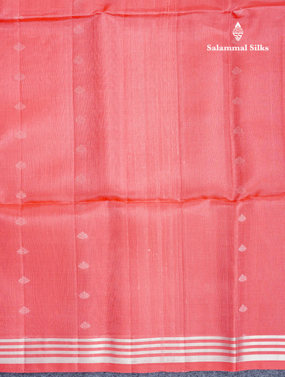 Light Pink Pure Kanjivaram Soft Silk Saree With Silver Zari Border