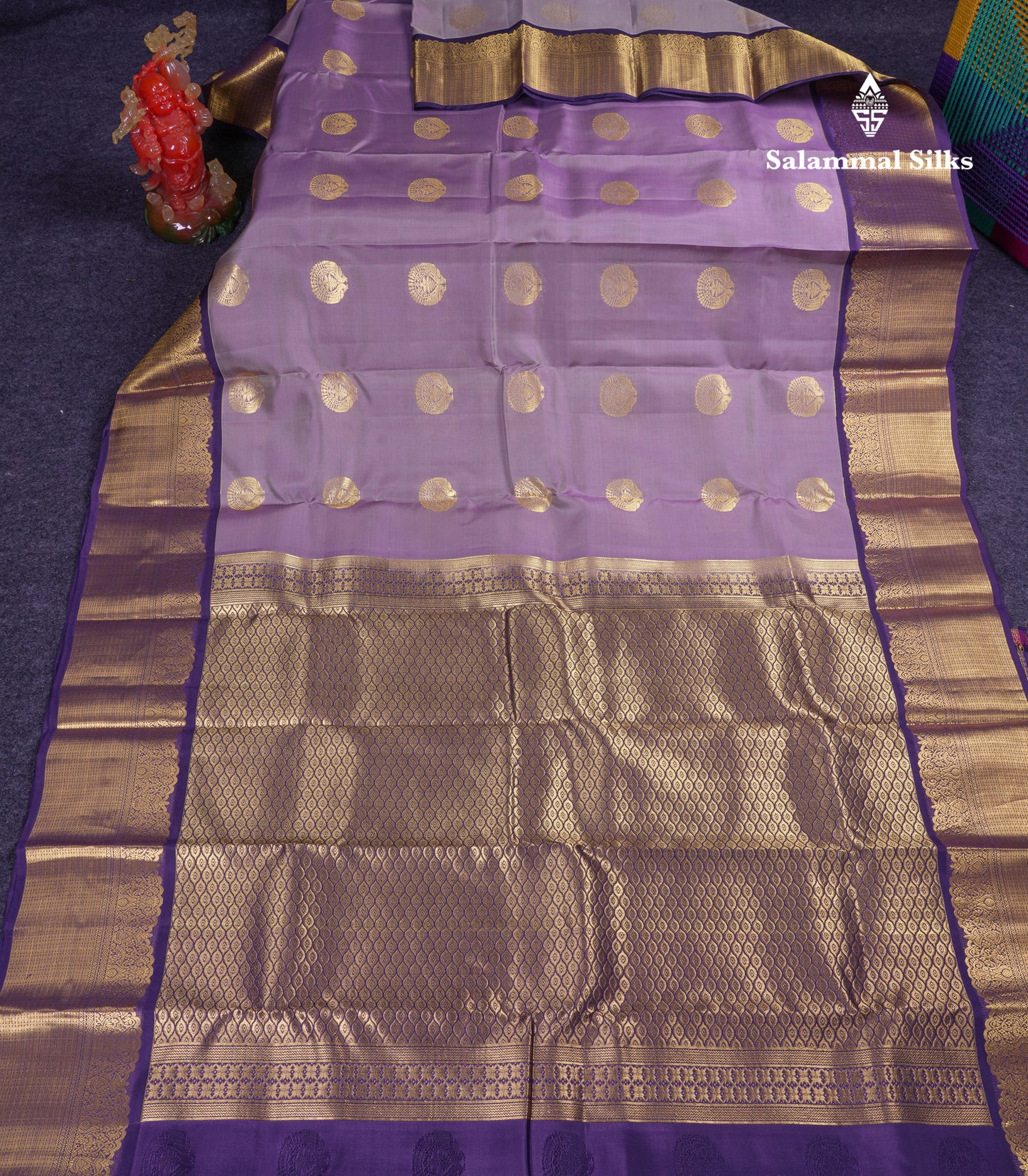Beautiful Light Violet Puremix Silk Saree With Contrast Violet Traditional  Border