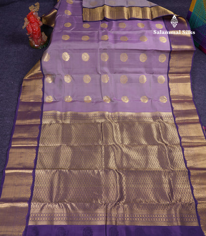 Beautiful Light Violet Puremix Silk Saree With Contrast Violet Traditional  Border