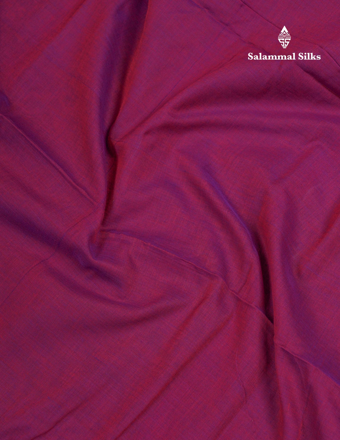 Beautiful Dual Tone Magenta Plain Pure Cotton Saree With Traditional Small Thread Work Border