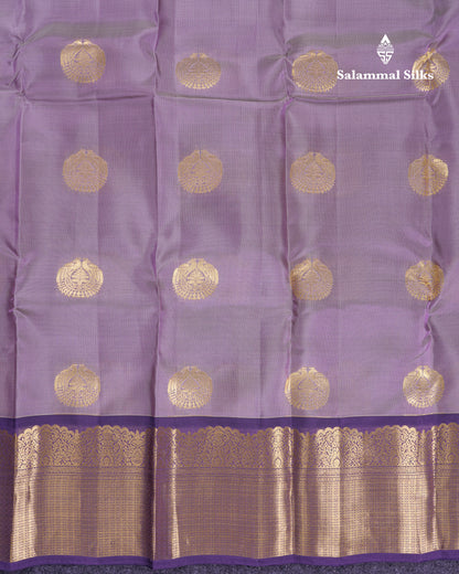 Beautiful Light Violet Puremix Silk Saree With Contrast Violet Traditional  Border