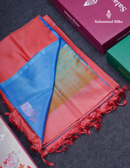 Olive Green Thread work Buttas Banana Pinth Saree (Vaazhainaar Pattu) With Contrast Pink Blouse