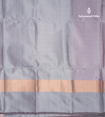 Beautiful Pink Pure Kanjivaram Soft Silk Saree With Ash Border