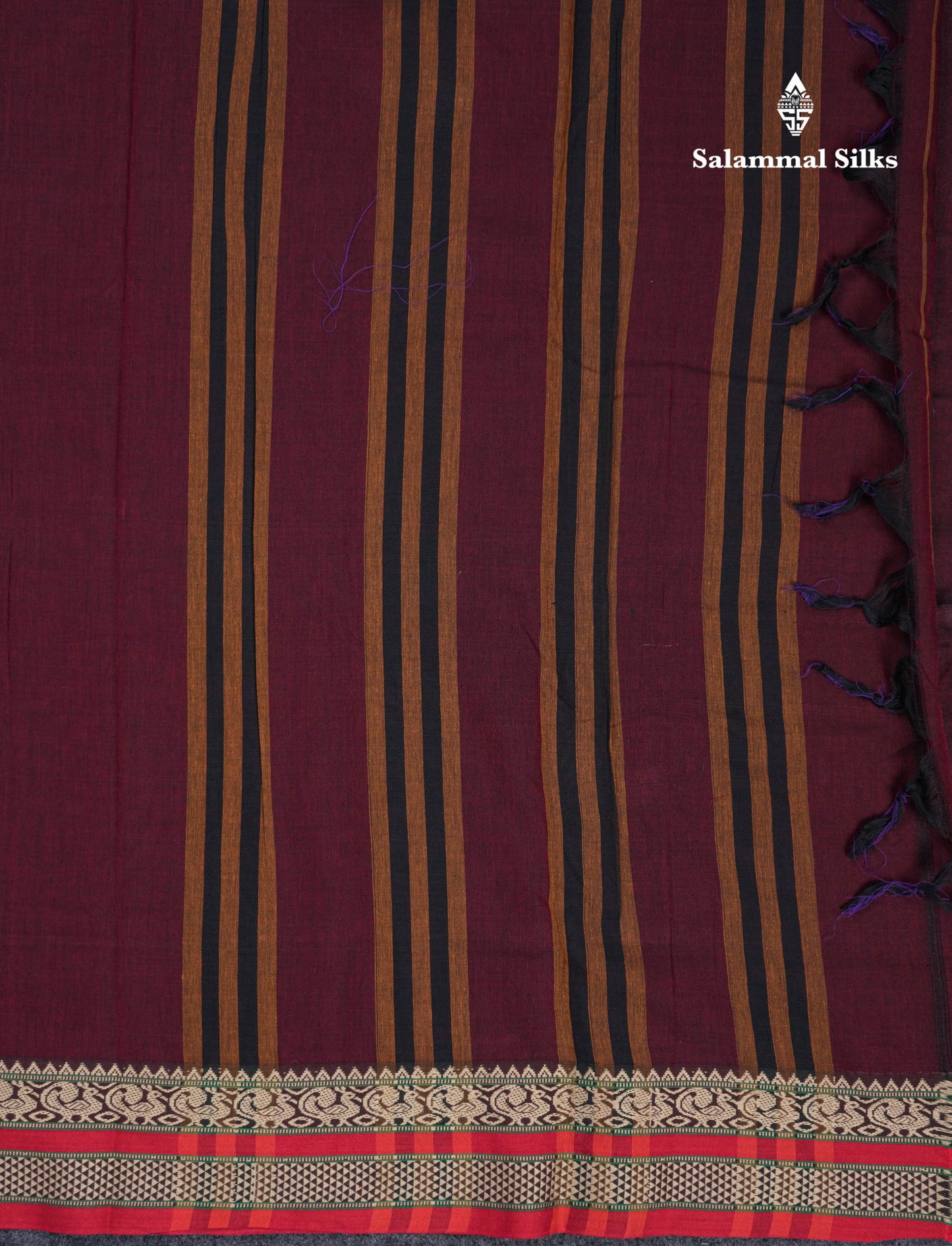 Beautiful Light Chocolate Plain Pure Cotton Saree With Traditional Border