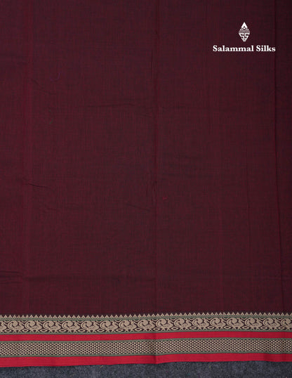 Beautiful Light Chocolate Plain Pure Cotton Saree With Traditional Border