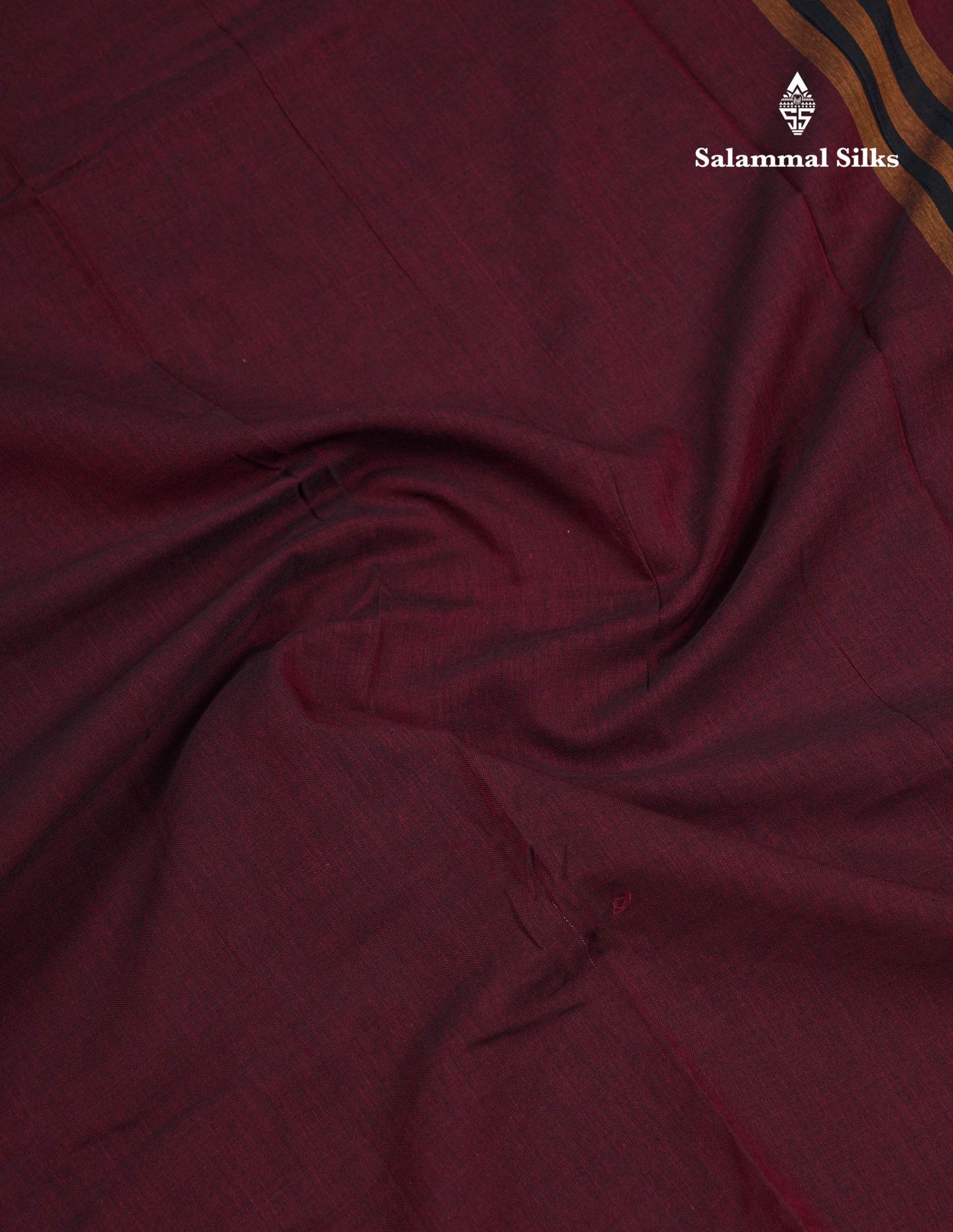 Beautiful Light Chocolate Plain Pure Cotton Saree With Traditional Border