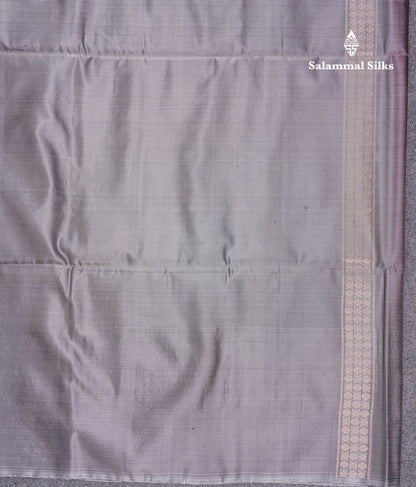 Beautiful Wine Pure Kanjivaram Soft Silk Saree With Grey One Side Long Border