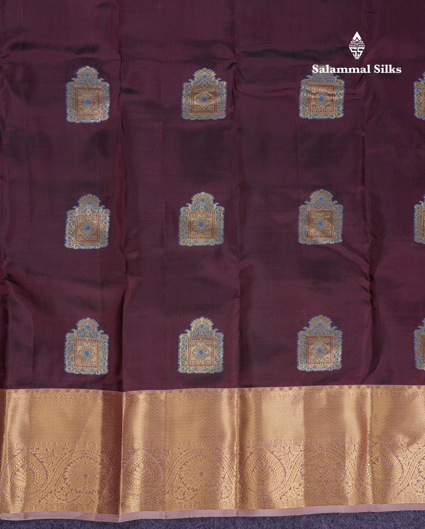 Beautiful Peach Puremix Silk Saree With Contrast Dual Tone Peacock Blue Blouse