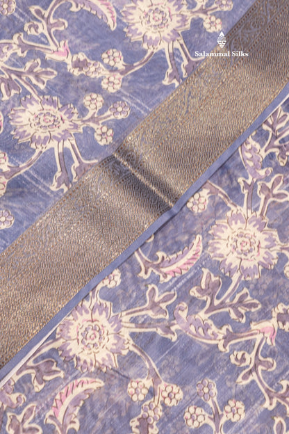 Olive Mustard Yellow Colour Chanderi Mixed Cotton Saree With Blouse