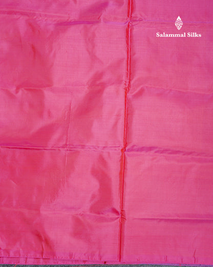 Peacock Blue Thread work Buttas Banana Pinth Saree (Vaazhainaar Pattu) With Contrast Magenta Pink Blouse
