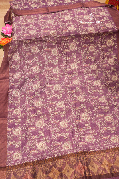Olive Mustard Yellow Colour Chanderi Mixed Cotton Saree With Blouse